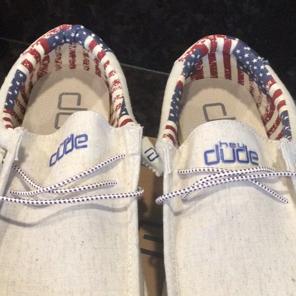 Hey Dude Shoes Hey Dudewally Patriotic Size 8 Nib W Tagsusa Red